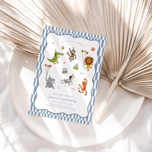 Calling All Party Animals Birthday Invitation, Safari Theme Invite Digital Download (Digital Download) image 7