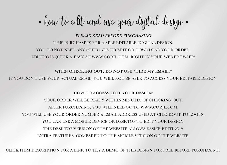 corjl instructions