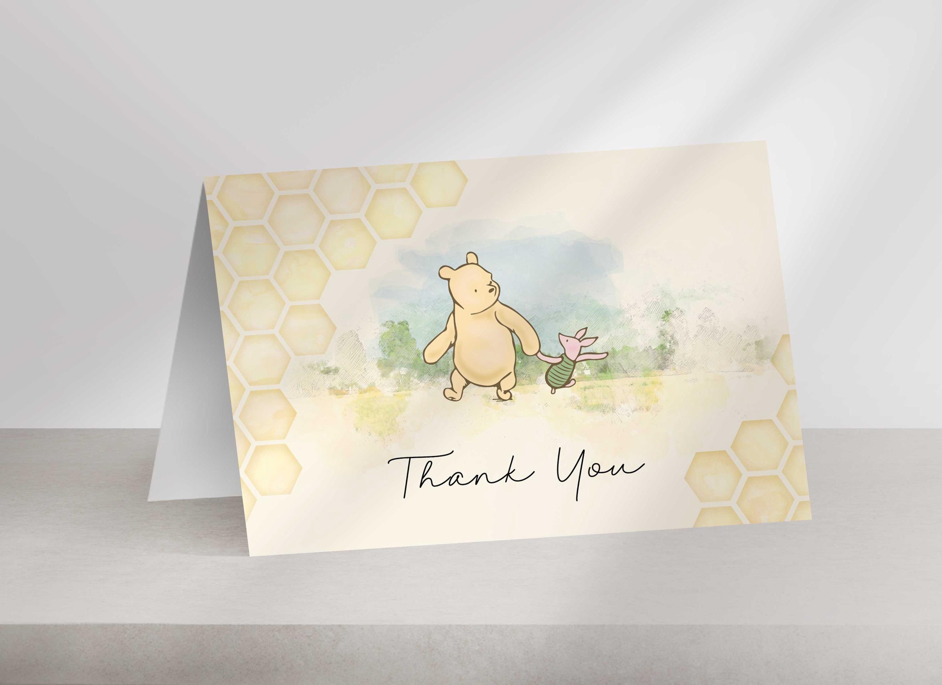 サンキューカード手書き　poohページ サンキューカード手書き poohページ Winnie the Pooh Thank You Cards