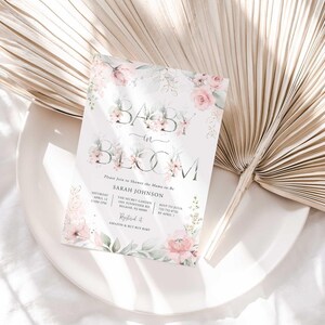 floral baby shower invitation