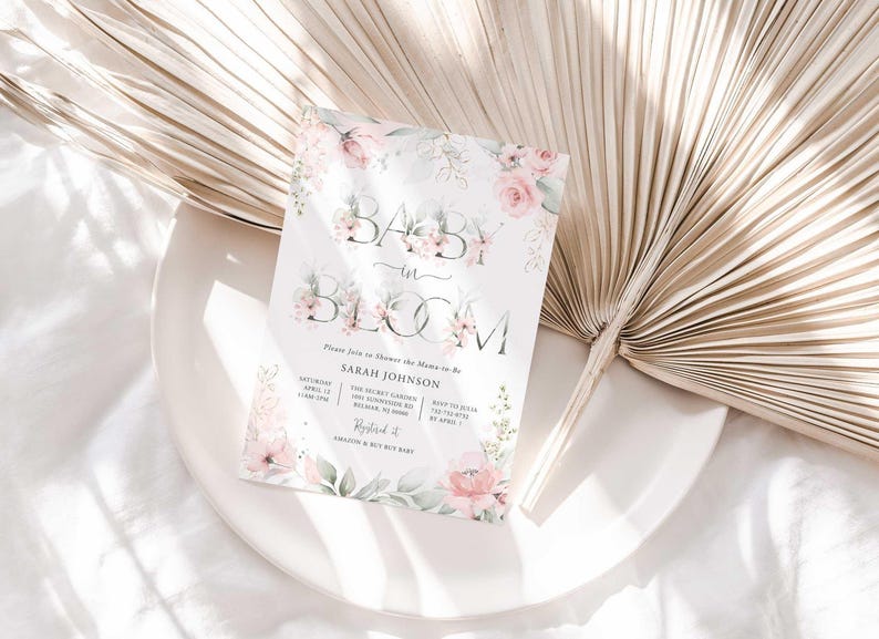 floral baby shower invitation