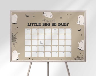 Little Boo fast fällig Babyparty Spiel, Halloween Datum erraten, Kalender (Digitaler Download)