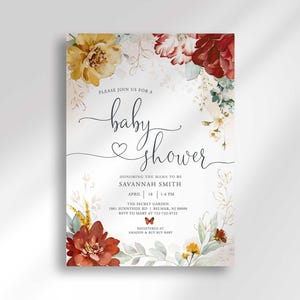floral baby shower invitation