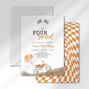 need 4 speed birthday invitation