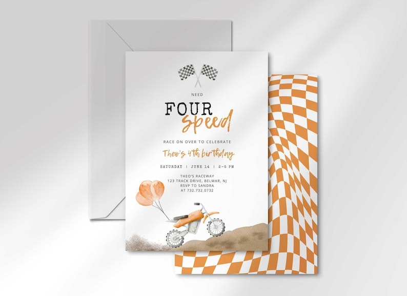 need 4 speed birthday invitation