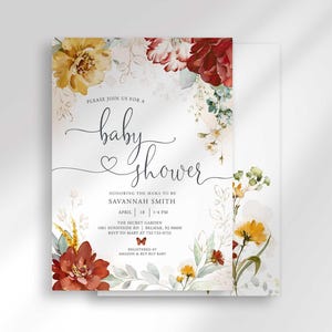baby in bloom baby shower invitation