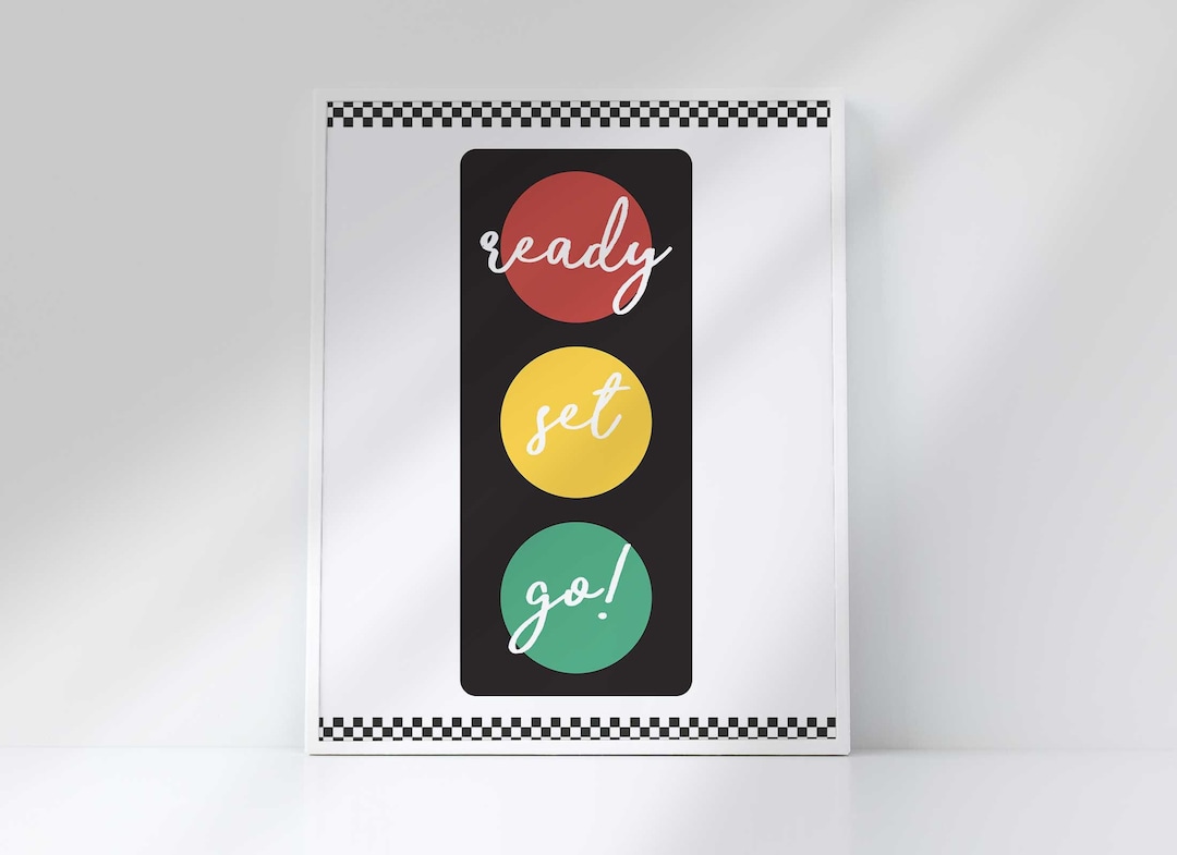Ready, Set, Go Party Sign for Race Car Birthday Instant Download 8x10 Race Car Party Sign Etsy