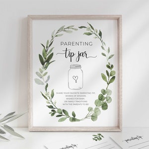 Succulent Baby Shower Sign Tips for the Parents to Be Baby Shower Game Instant Download Printable 8x10 image 3