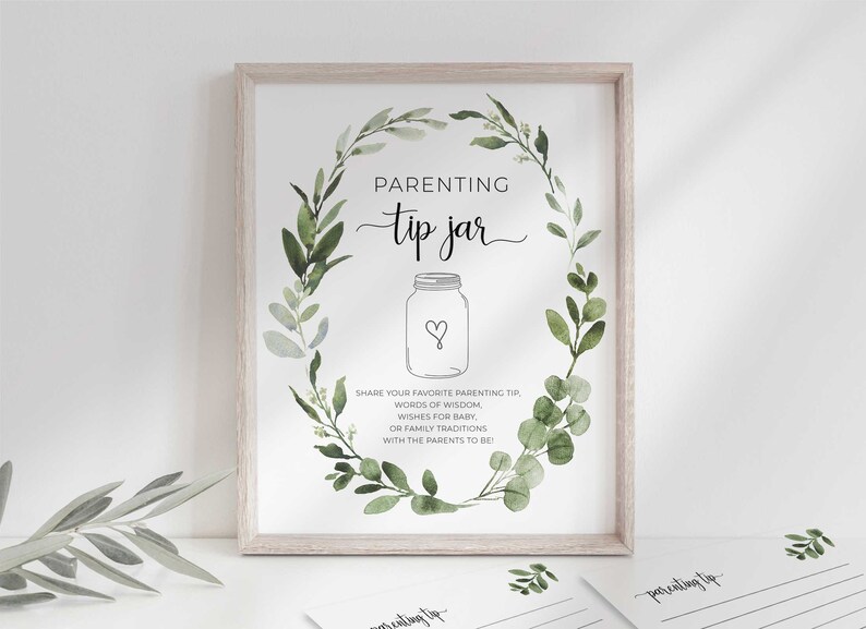 Succulent Baby Shower Sign Tips for the Parents to Be Baby Shower Game Instant Download Printable 8x10 image 3