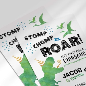 Editable Dinosaur Birthday Invitation Any Age Instant Digital Download Printable Invitation Add Up to 2 Names image 7