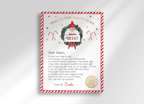 Editable Welcome Letter From Your Elf  8.5x11  Letter to