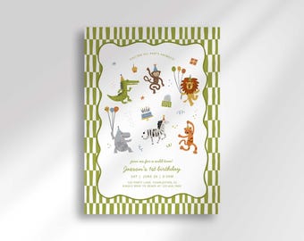 Calling All Party Animals Birthday Invitation, Safari Party Digital Download (Digital Download)