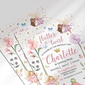 printable fairy birthday invitation