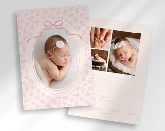 Dainty Floral Baby Announcement (Digital Download)
