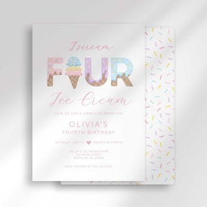 I scream four ice cream birthday invitation