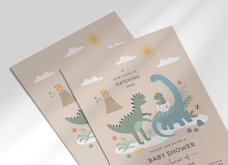 modern dino baby shower ideas
