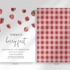 strawberry birthday invitation