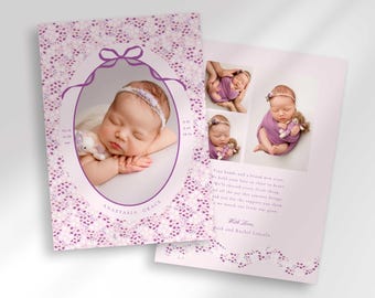 Ditsy Floral Photo Baby Announcement (Digital Download)