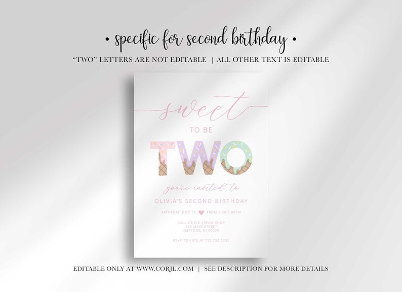 ice cream birthday party invitation