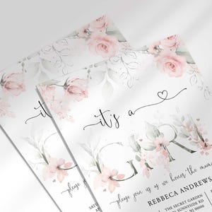flower girl baby shower invite