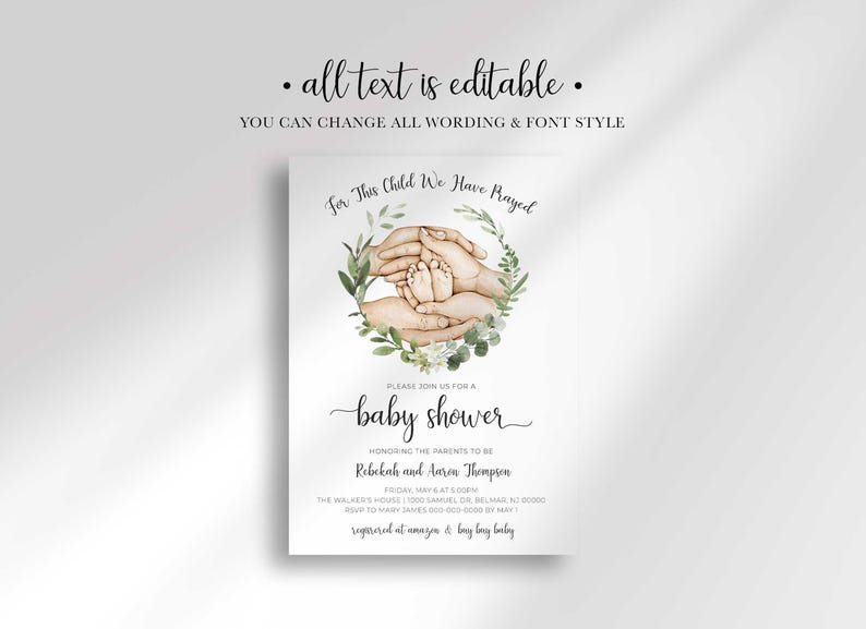 prayer baby shower invitation