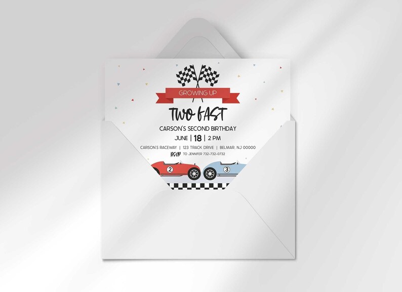 printable race car invitation