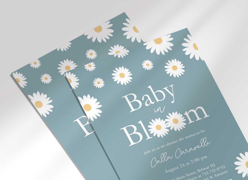 daisy baby shower invite