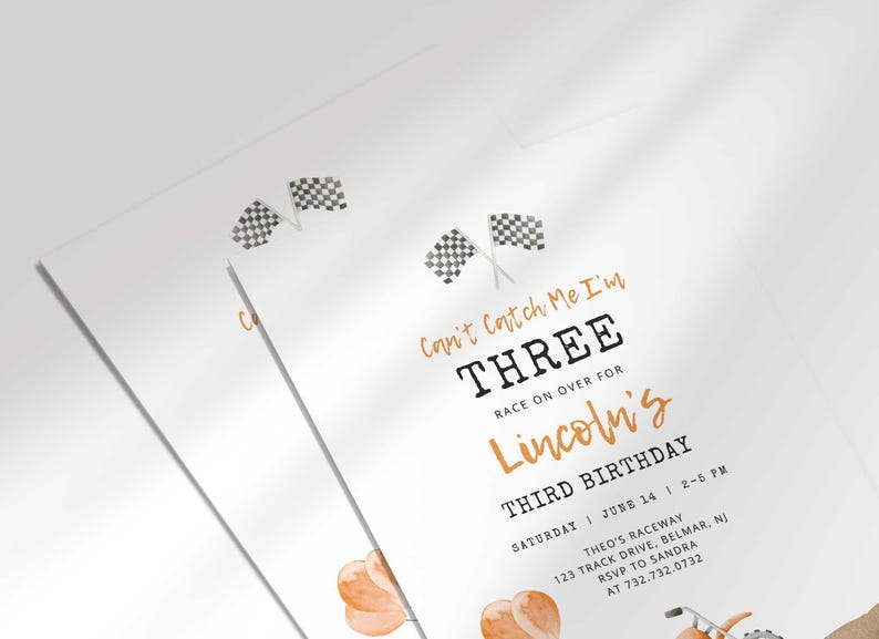 dit bike birthday invitation close up