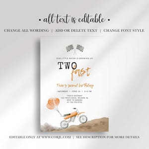 editable dirt bike invitation