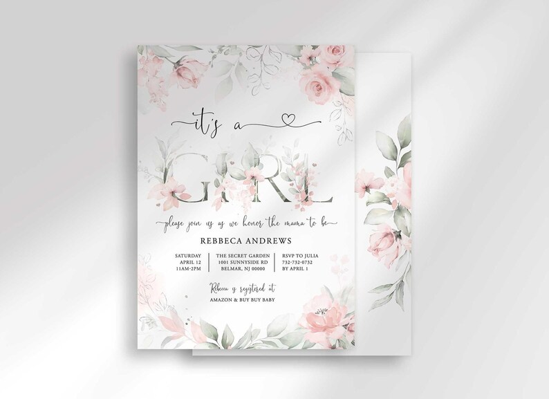 aesthetic baby shower invitation