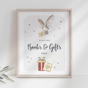 Wizard Party Sign: Books Gifts, Owl Design (Digital Download)