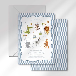 Calling All Party Animals Birthday Invitation, Safari Theme Invite Digital Download (Digital Download) image 5