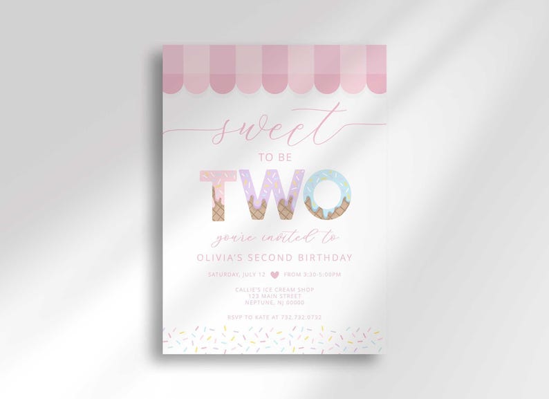 ice cream birthday party invitation