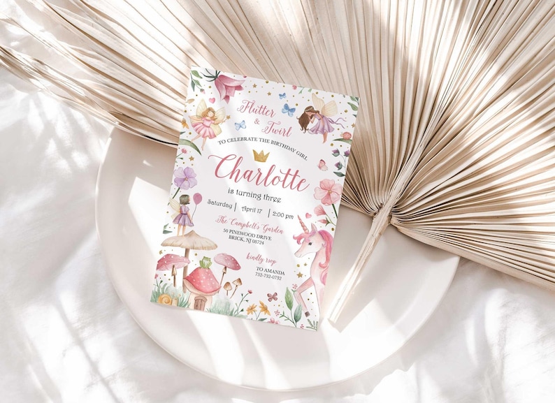 unicorn birthday invitation