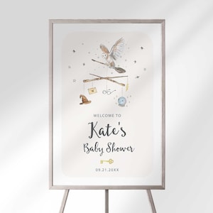 Editable Wizard Baby Shower Welcome Sign: Magical Digital Template for Potter-Themed Party (Digital Download)