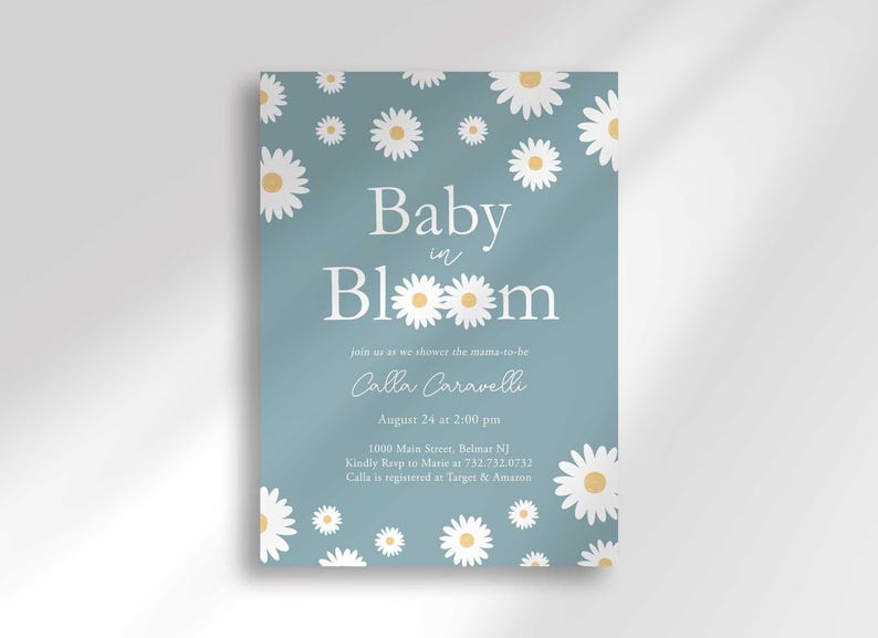 baby in bloom baby shower invitation