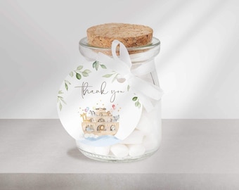 Noah's Ark Thank You Tags, Baby Shower and Birthday Party Favor Label (Digital Download)