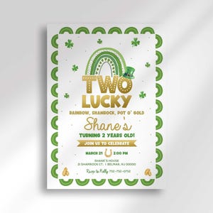 two lucky birthday invitation
