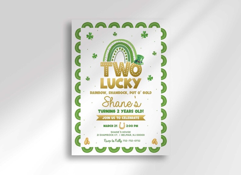 two lucky birthday invitation