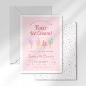 I scream four ice cream invitation