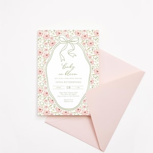 Baby In Bloom Invitation, Wildflower shower, Southern Aesthetic Girl (Digital Download)