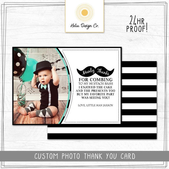 NEW! Custom Mustache Bash Thank You Cards | Party Package | Digital Download | Printable Thank You Il_570xn