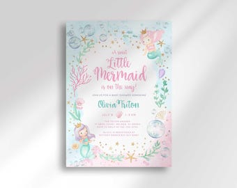 Little Mermaid Baby Shower Invitation: Under the Sea Theme