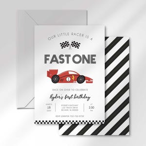 lightning McQueen inspired birthday invitation