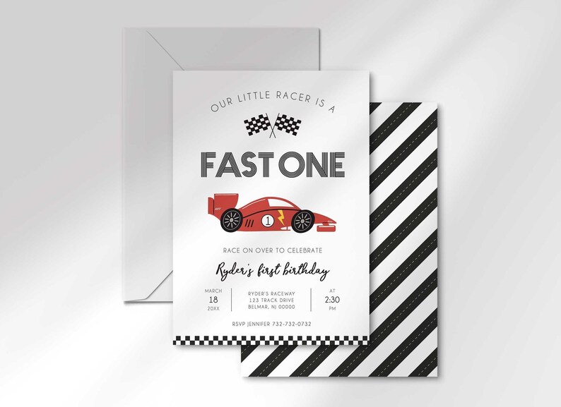 lightning McQueen inspired birthday invitation