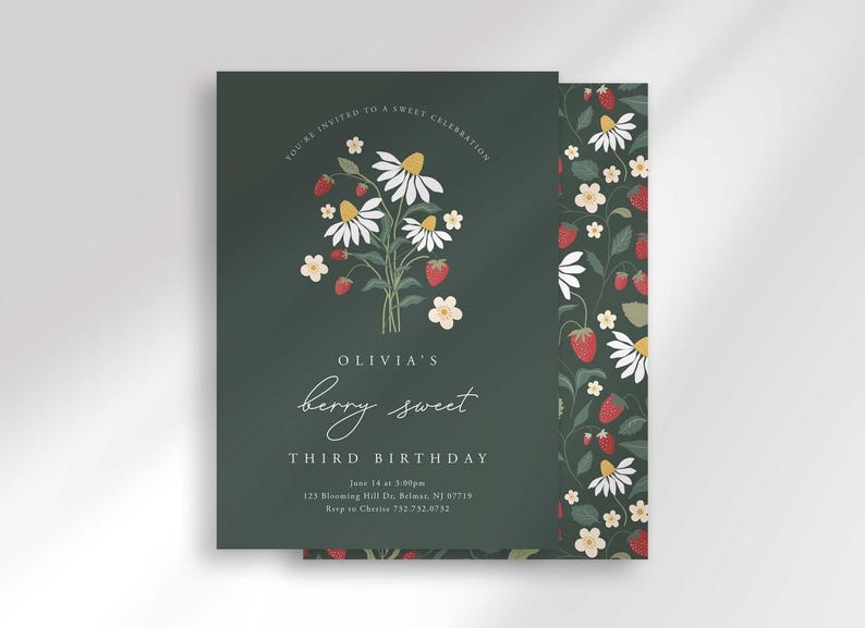 berry sweet birthday invitation