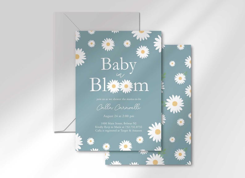 daisy baby shower invitation