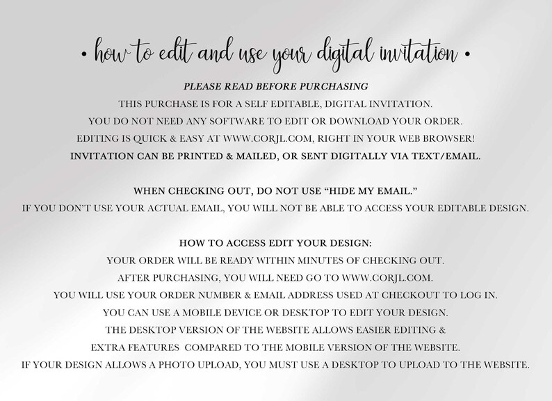 corjl invitation instructions