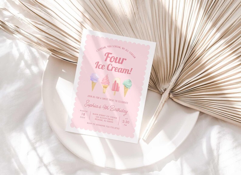 ice scream 4 ice cream invitation template