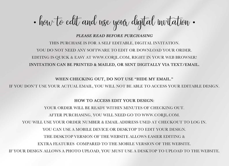 corjl invitation instructions